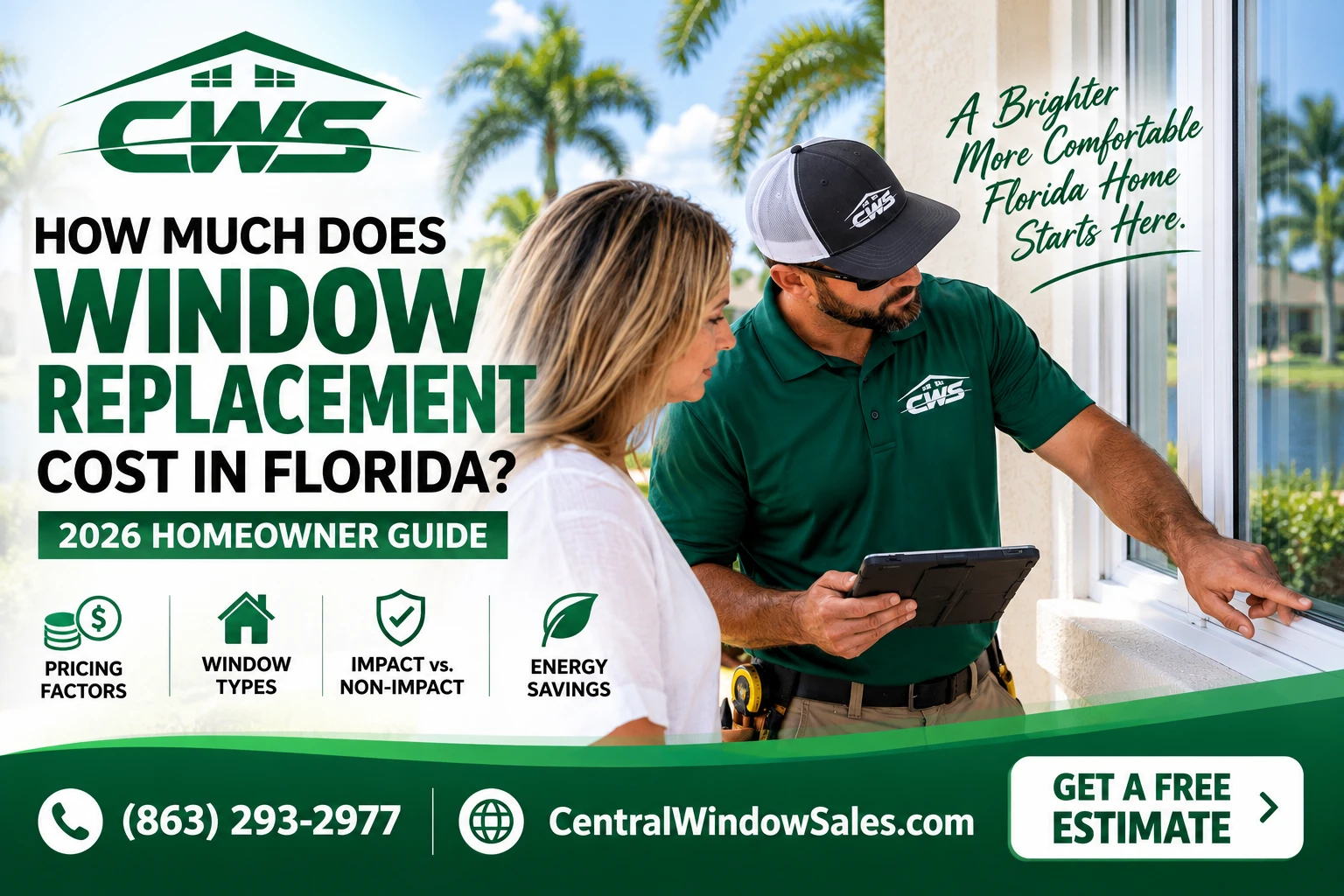 Arched impact windows installed on a Venice, Florida home by Central Window Sales