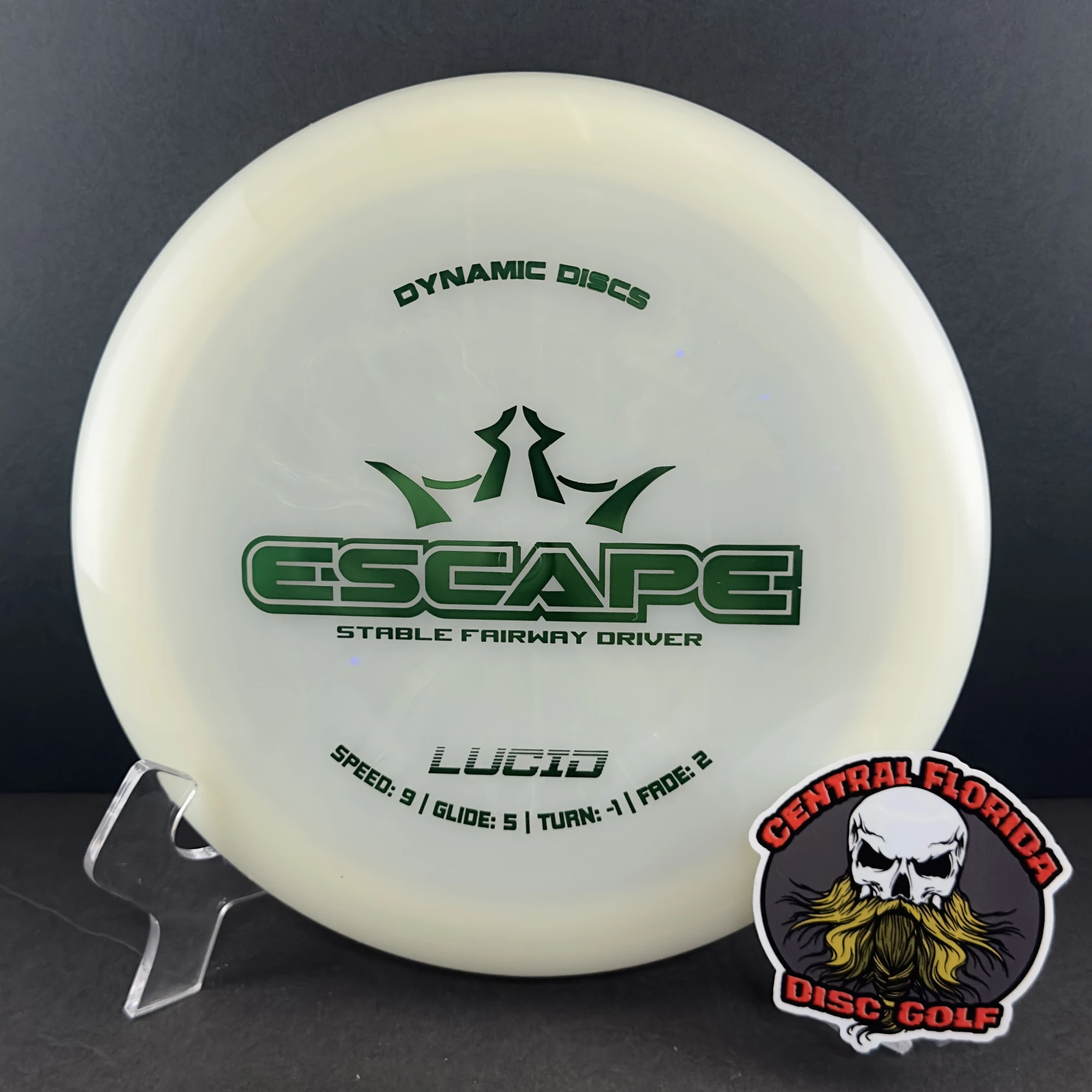 item DYNAMIC DISCS - LUCID ESCAPE - 169G - WHITE/GREEN METALLIC Photo May 31 2024, 3 23 51 PM