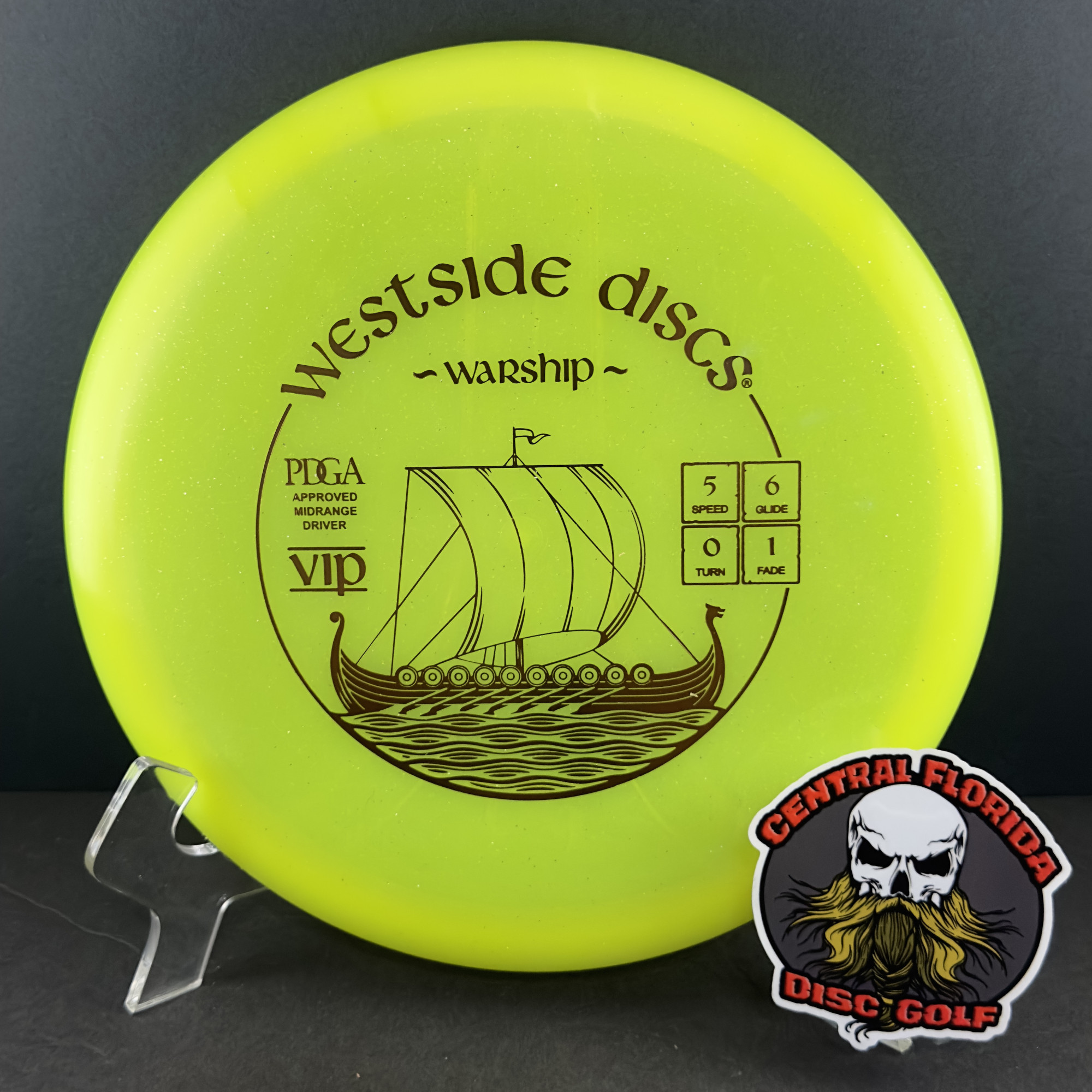 products WESTSIDE DISCS - VIP GLIMMER WARSHIP - 177G -YELLOW/GOLD METALLIC
