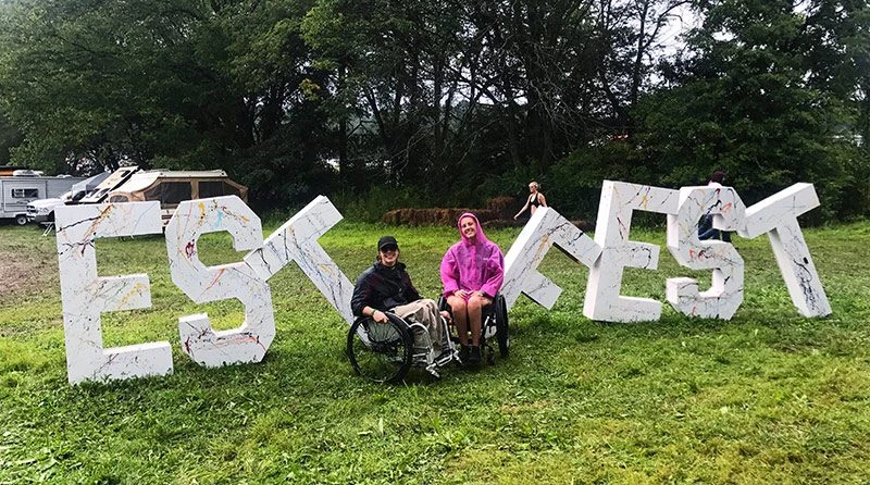 Tay and I at the entrance to fEST