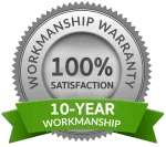 Logo image: Lens Roofing - 10 Year Workmanship Warranty