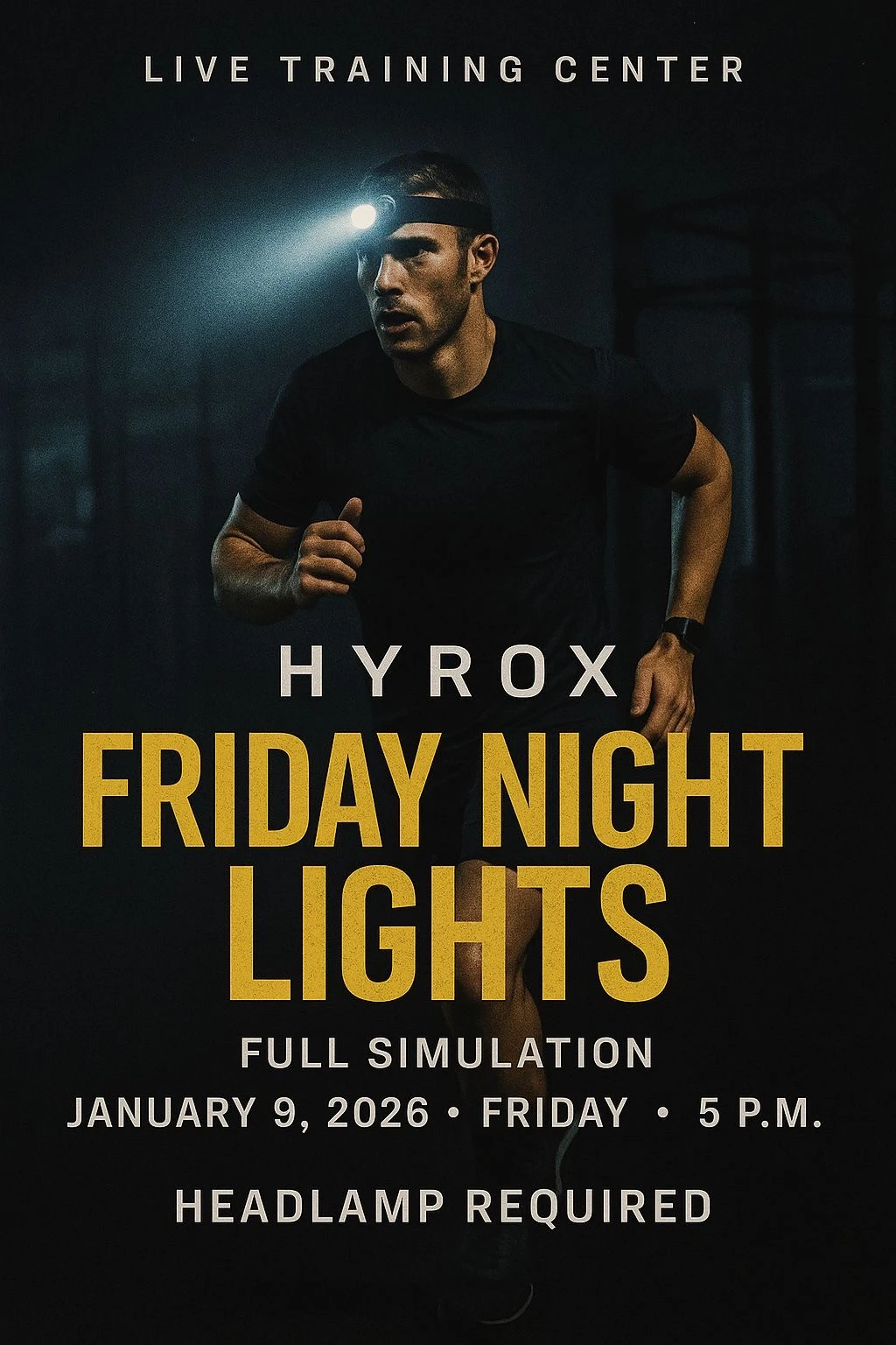 image: Friday Night Lights – Solo HYROX Simulation - Jan. 9th 2026