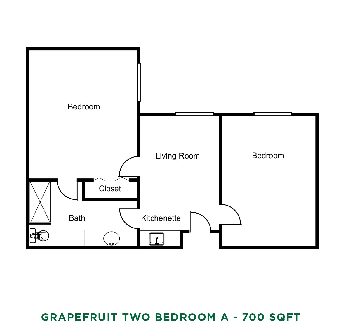 item FLOOR PLANS Grapefruit Two Bedroom A Floor Plan