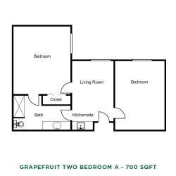 item FLOOR PLANS Grapefruit Two Bedroom A Floor Plan