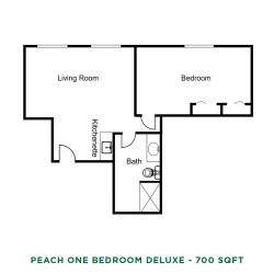 item FLOOR PLANS Peach One Bedroom Floor Plan