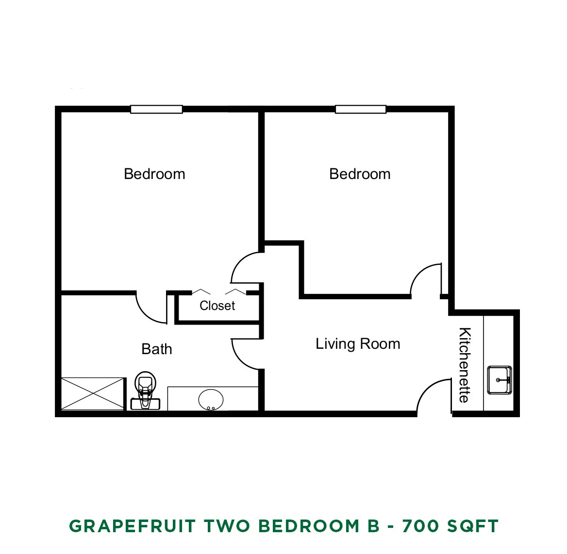 item FLOOR PLANS Grapefruit Two Bedroom B Floor Plan