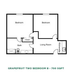 item FLOOR PLANS Grapefruit Two Bedroom B Floor Plan
