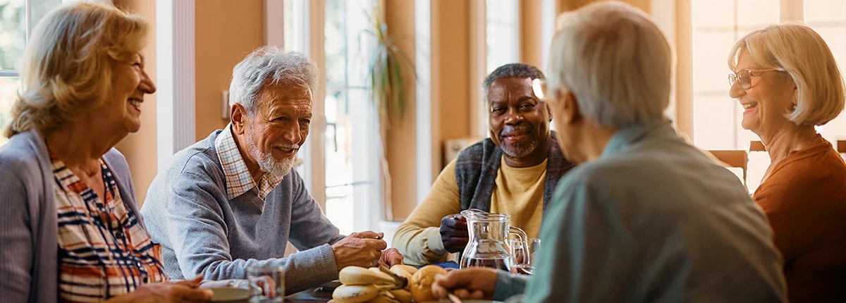 Image: Group of friends in assisted living