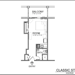 item FLOOR PLANS classic-studio-highrise
