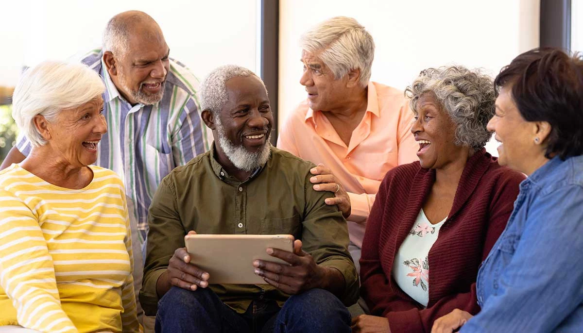 Image: Group of friends in assisted living