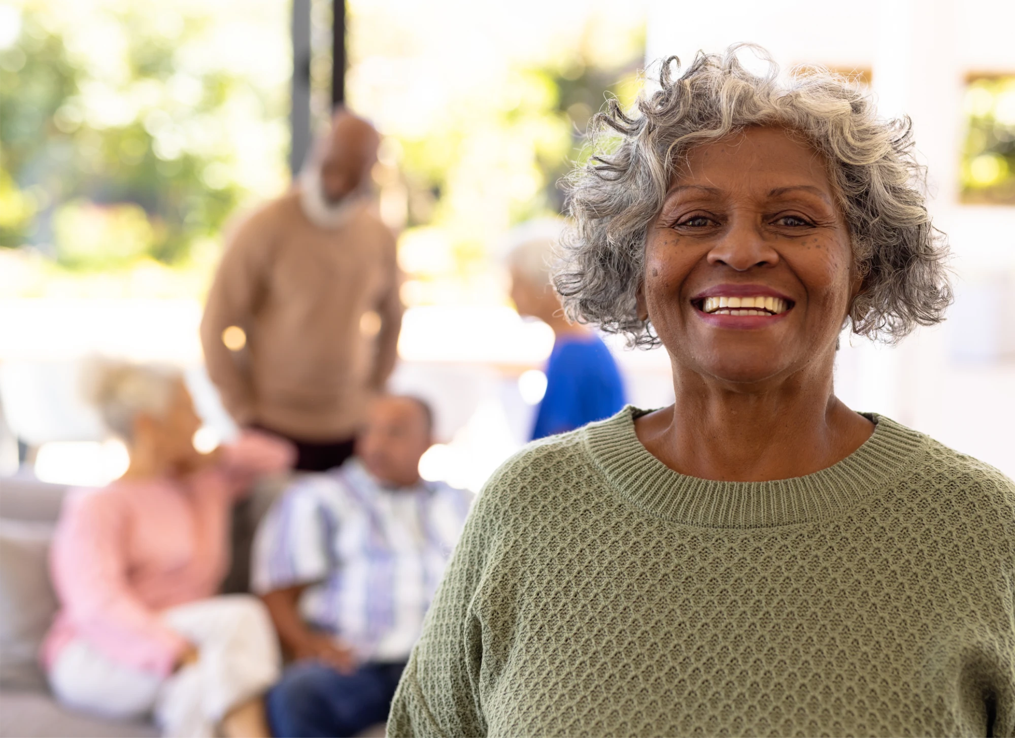 image: senior memory care friends smiling