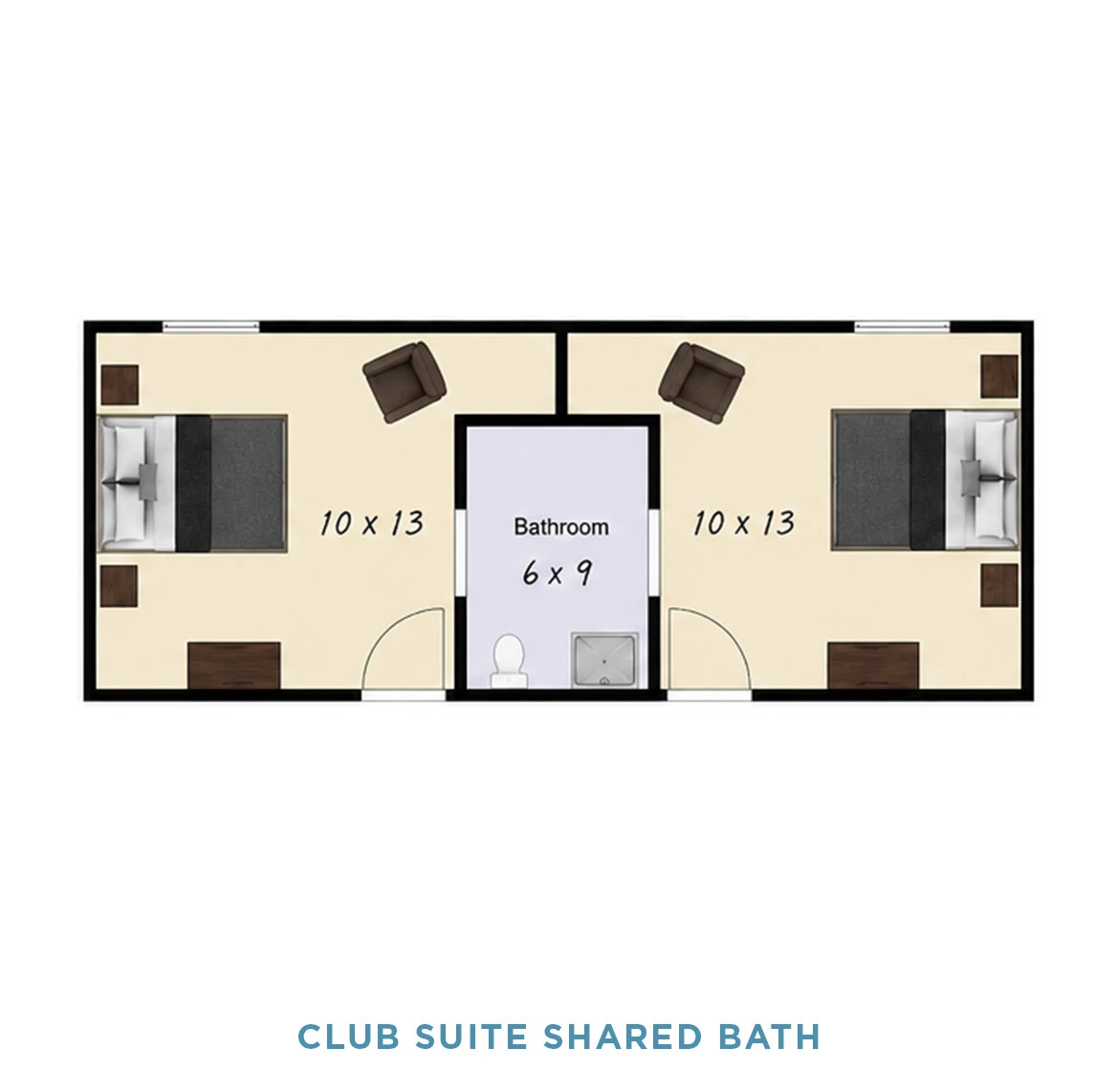 item FLOOR PLANS ClubSuiteSharedBath