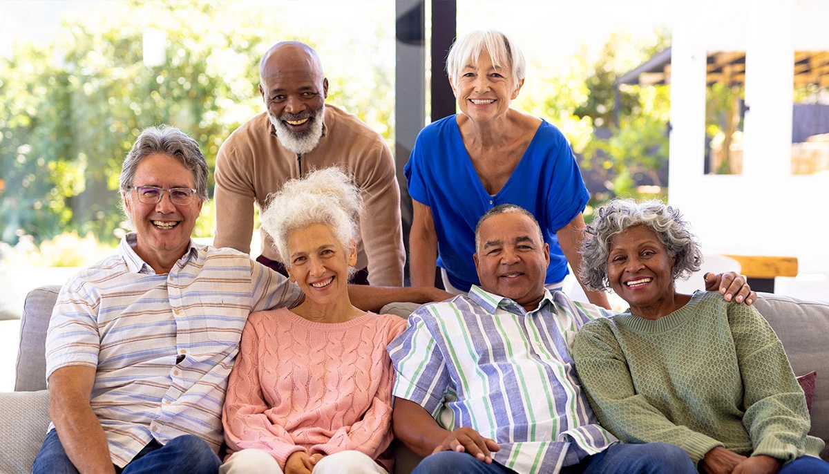 Image: Group of friends in assisted living