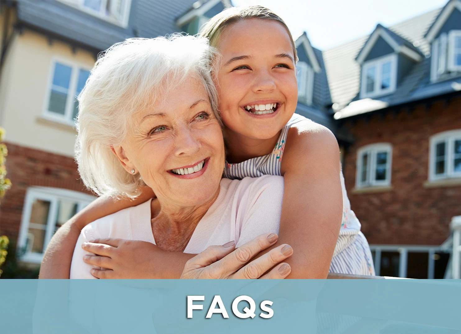 Image of grandmother smiling with granddaughter with a link to the Independent Living page for more information