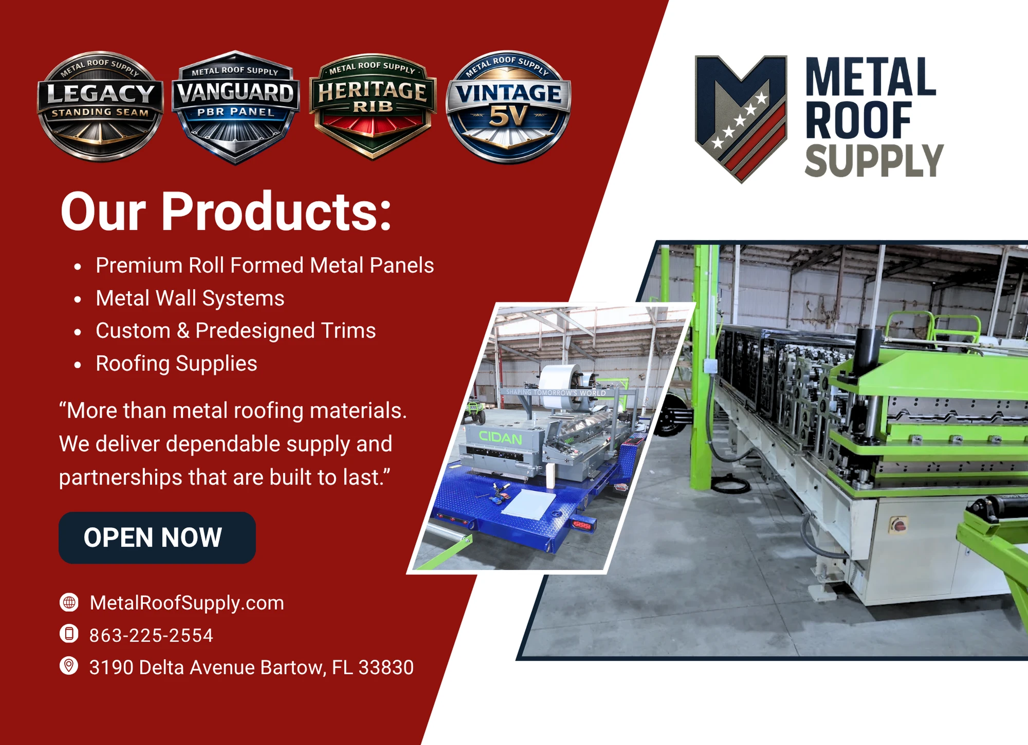 Image: Metal Roof Supply Grand Opening Flyer