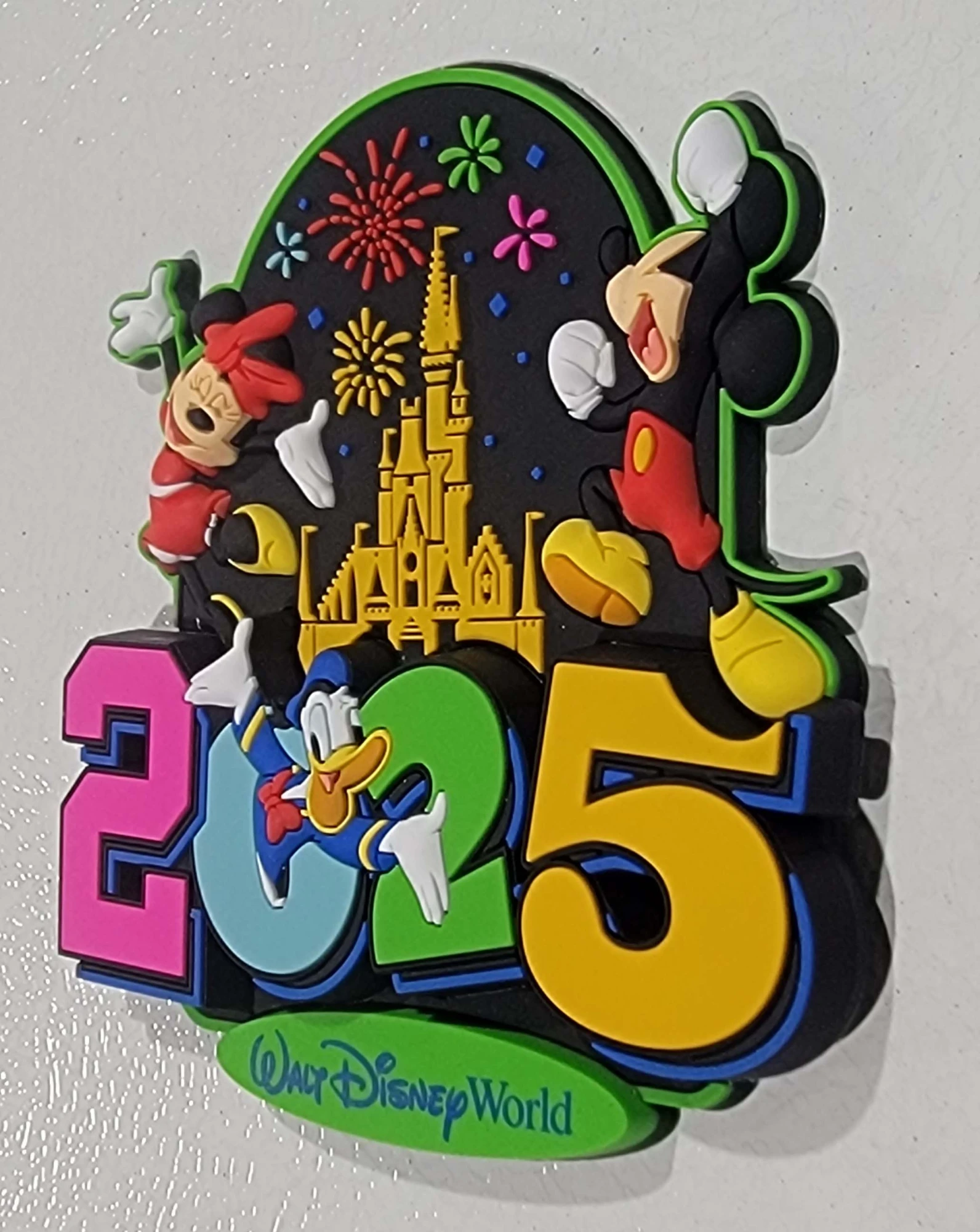 item Disney Parks Magnet - Dated 2025 - Walt Disney World - Four Parks - Mickey Mouse, Minnie, & Donald 96903 2025 Magnet b.webp