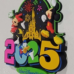 item Disney Parks Magnet - Dated 2025 - Walt Disney World - Four Parks - Mickey Mouse, Minnie, & Donald 96903 2025 Magnet b.webp