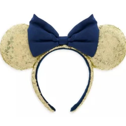 item Disney Parks - Minnie Mouse Ears Headband - Walt Disney World 50th Anniversary - Gold Sequin - EARidescent Blue Bow HB50thGoldBlue1