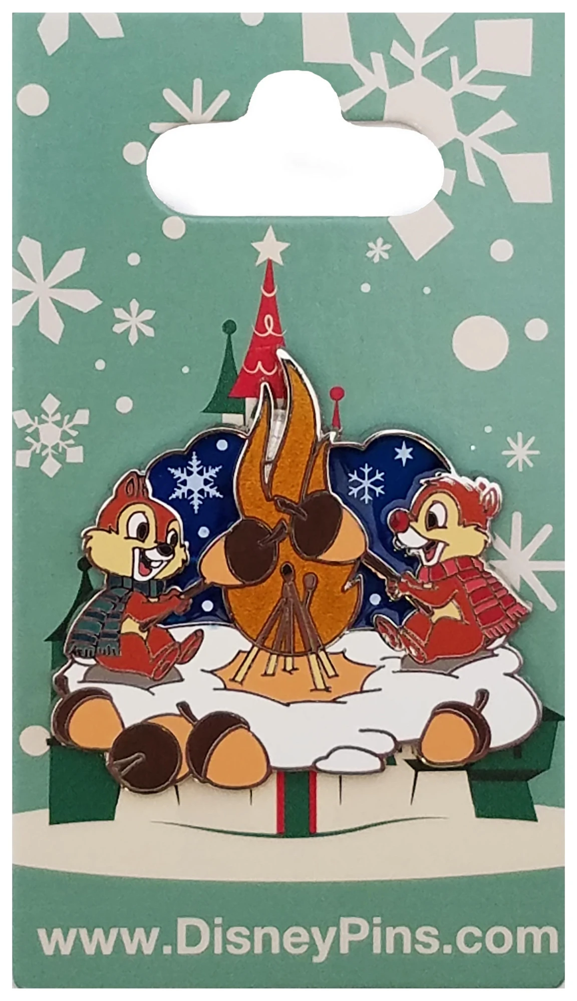 item Disney Pin - Christmas Holiday 2016 - Chip and Dale - Roasting Acorns 118466