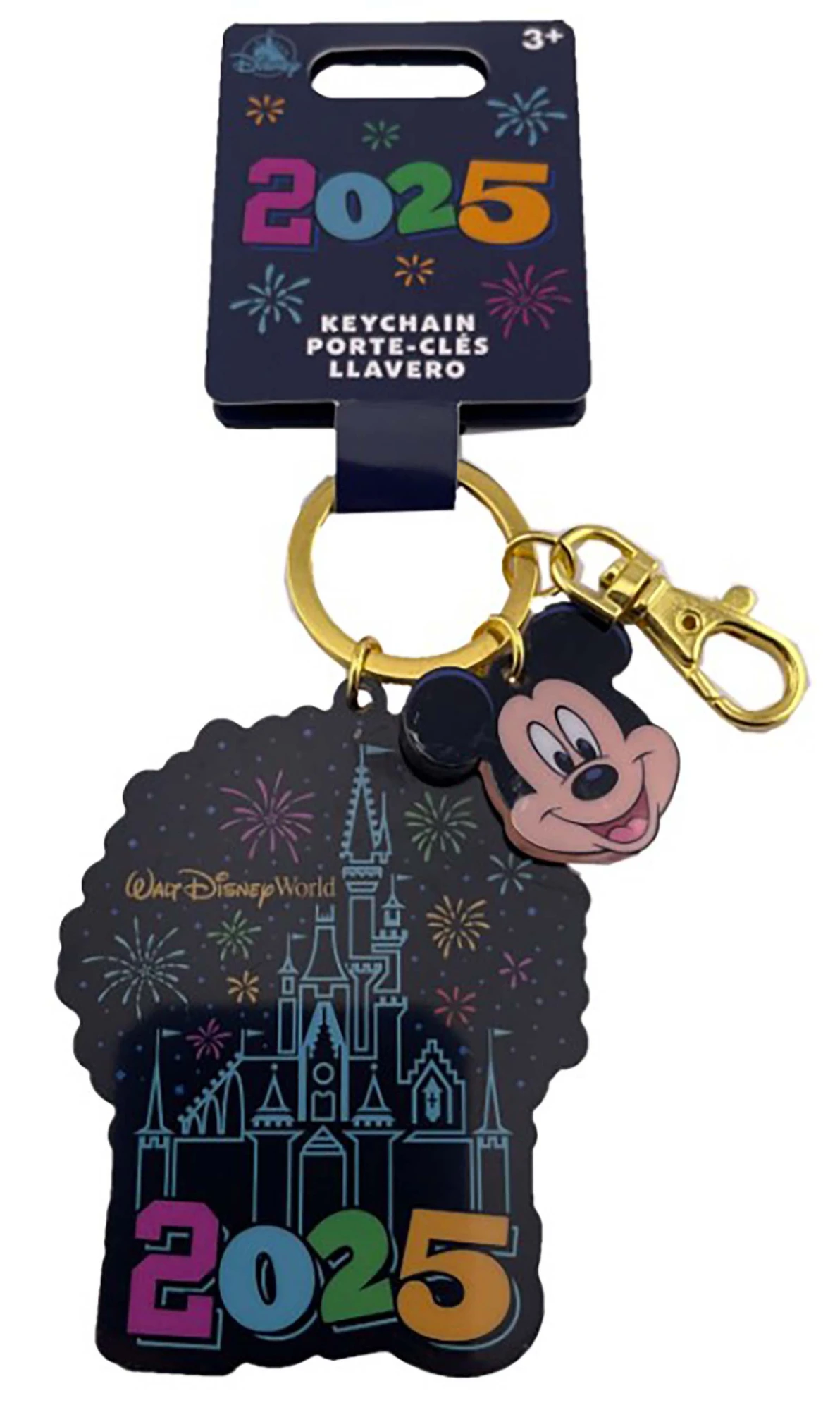 products Disney Parks Keychain - Walt Disney World - Dated 2025 - Cinderella Castle with Mickey Mouse Charm