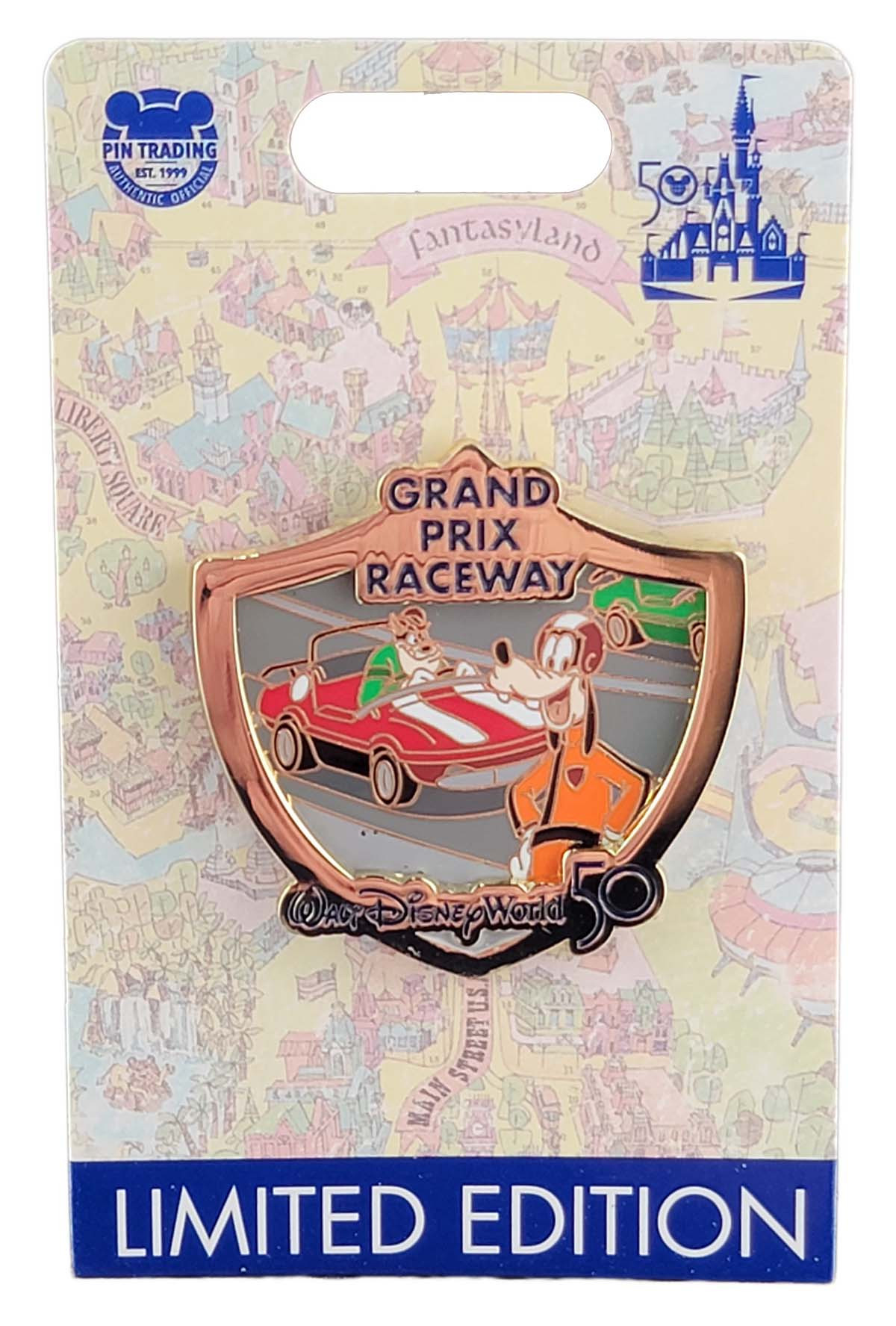 products Disney Pin - Walt Disney World 50th - Attraction Crest Series - Grand Prix Raceway