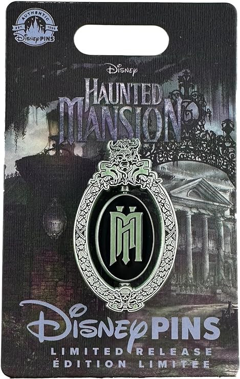 products Disney Pin - Haunted Mansion Live Action - Gracey Manor - Gate Plaque - Spinner