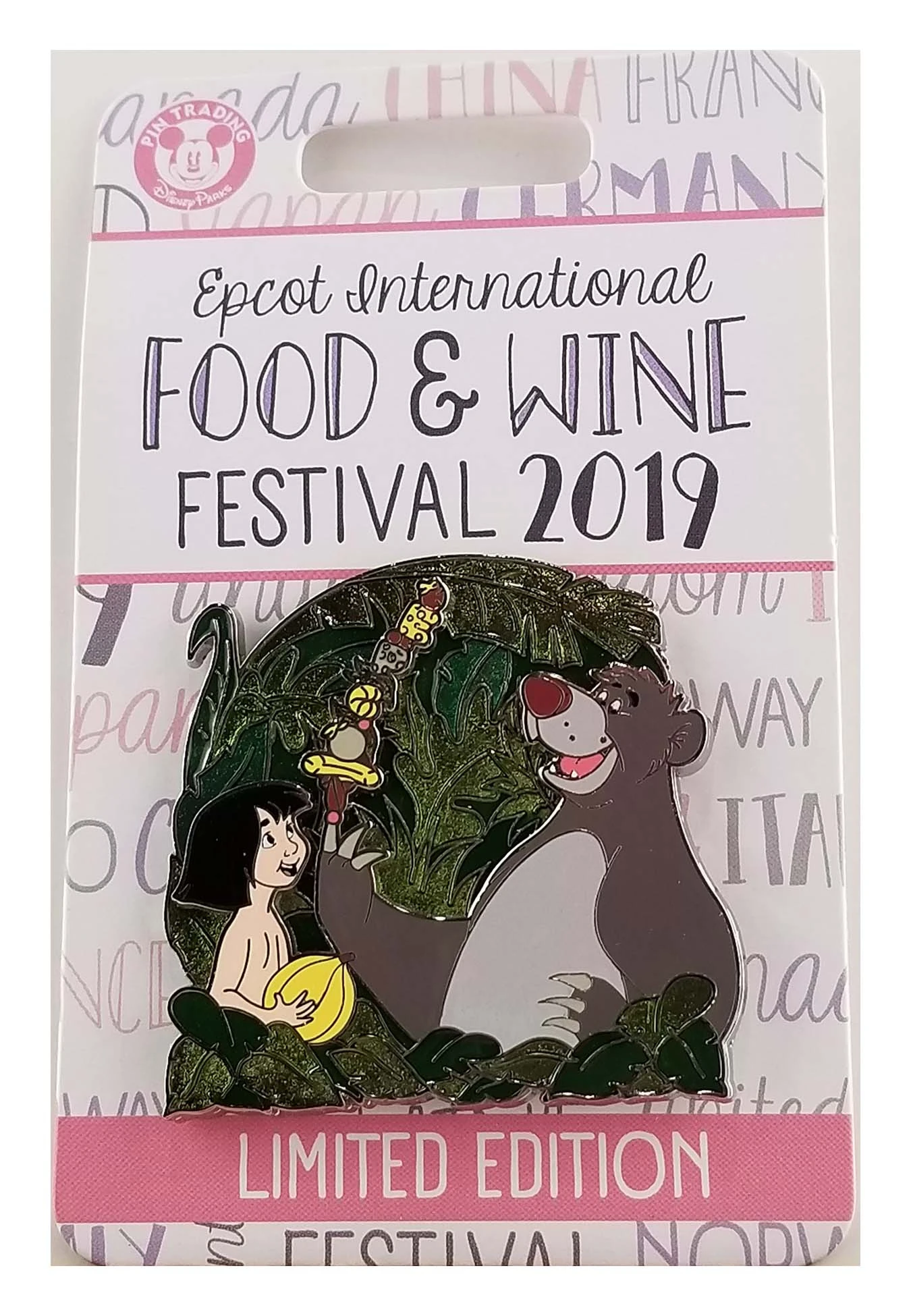 item Disney Pin - Epcot Food & Wine Festival 2019 - Jungle Book - Mowgli & Baloo 136670