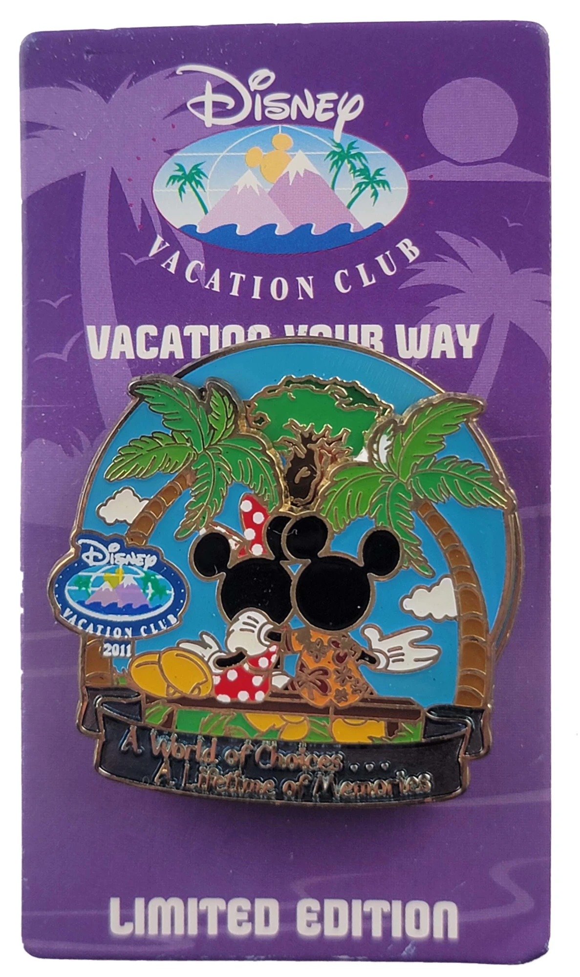 item Disney Pin - Disney Vacation Club - Minnie and Mickey - A World of Choices A Lifetime of Memories - Spinner 81336c