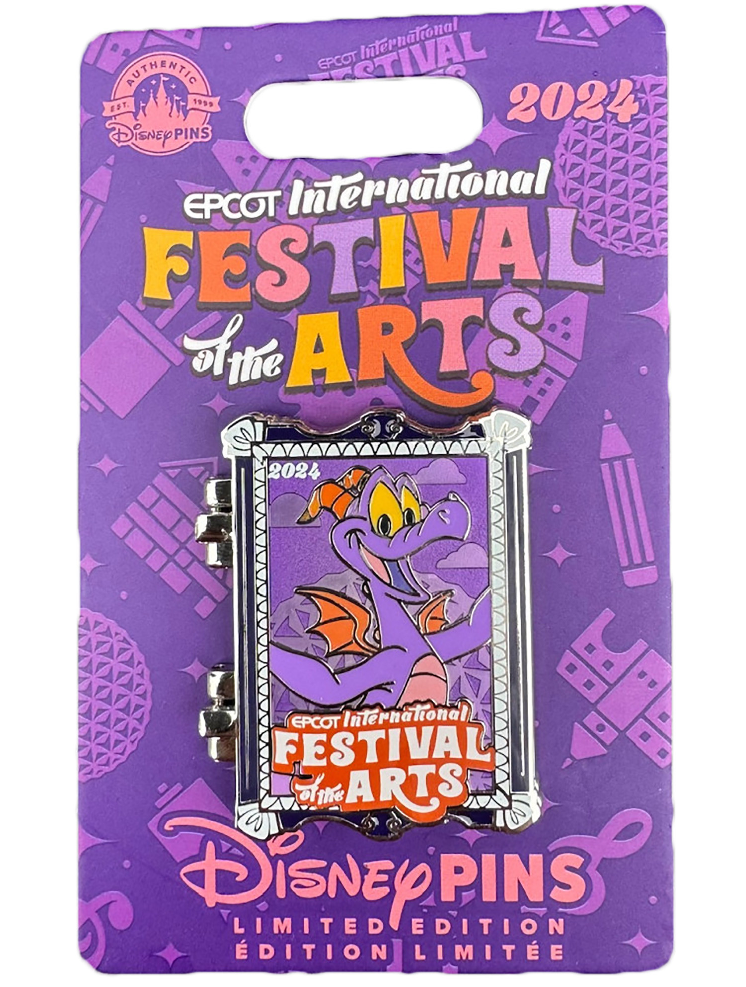 products Disney Pin - Figment - Make Every Day a Work of Art - EPCOT International Festival of the Arts 2024 - Hinged