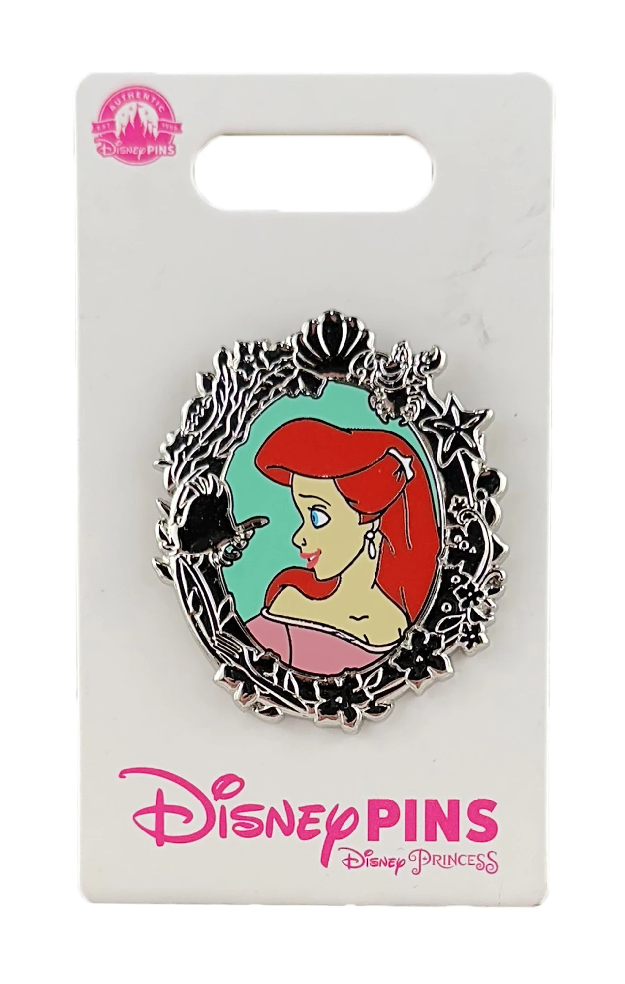 item Disney Pin - Ariel - Cameo - Side Profile - Silver Frame - Portrait - Little Mermaid 163203.webp