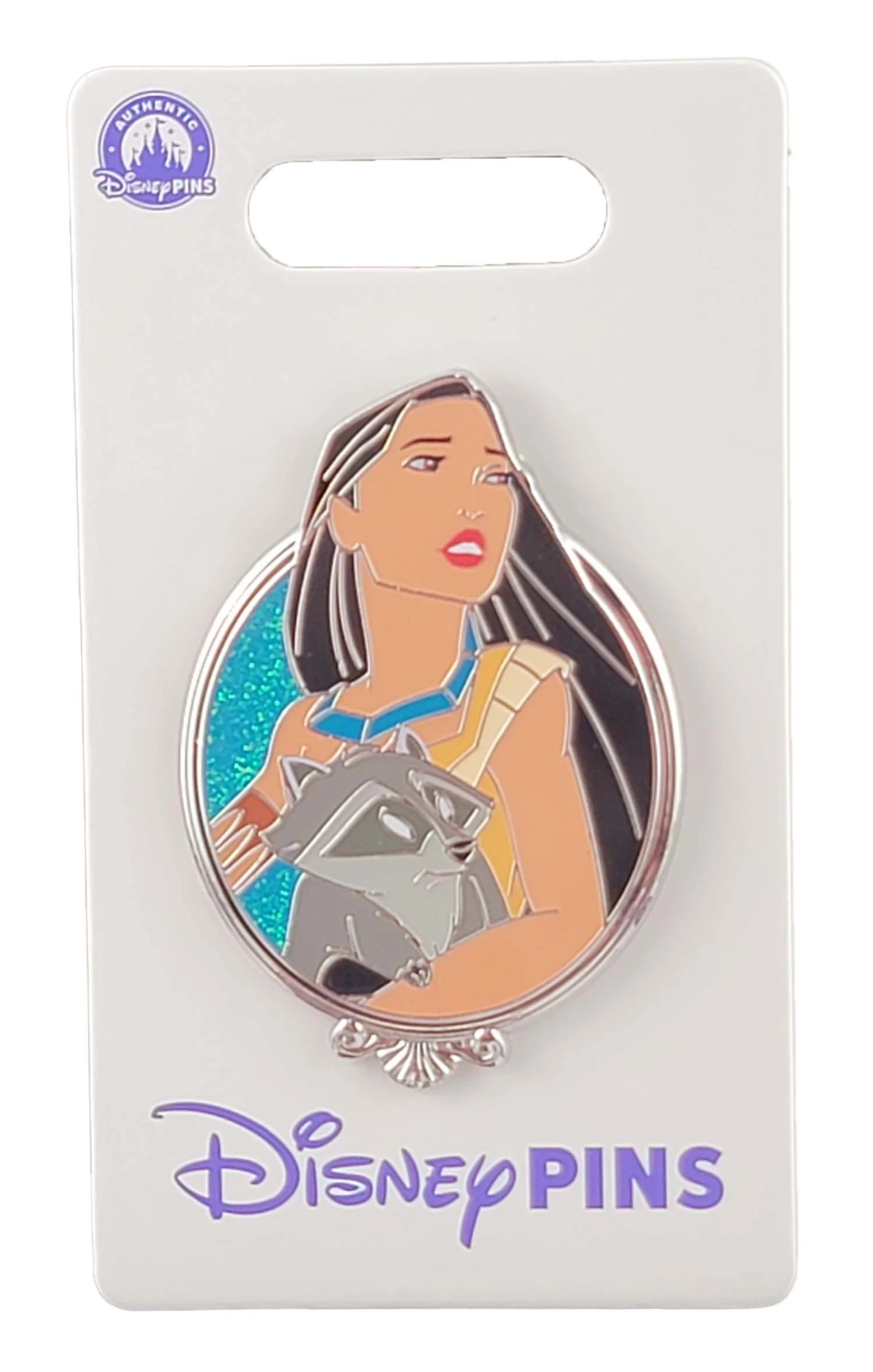 products Disney Pin - Princess Glitter Portrait Series - Pocahontas with Meeko