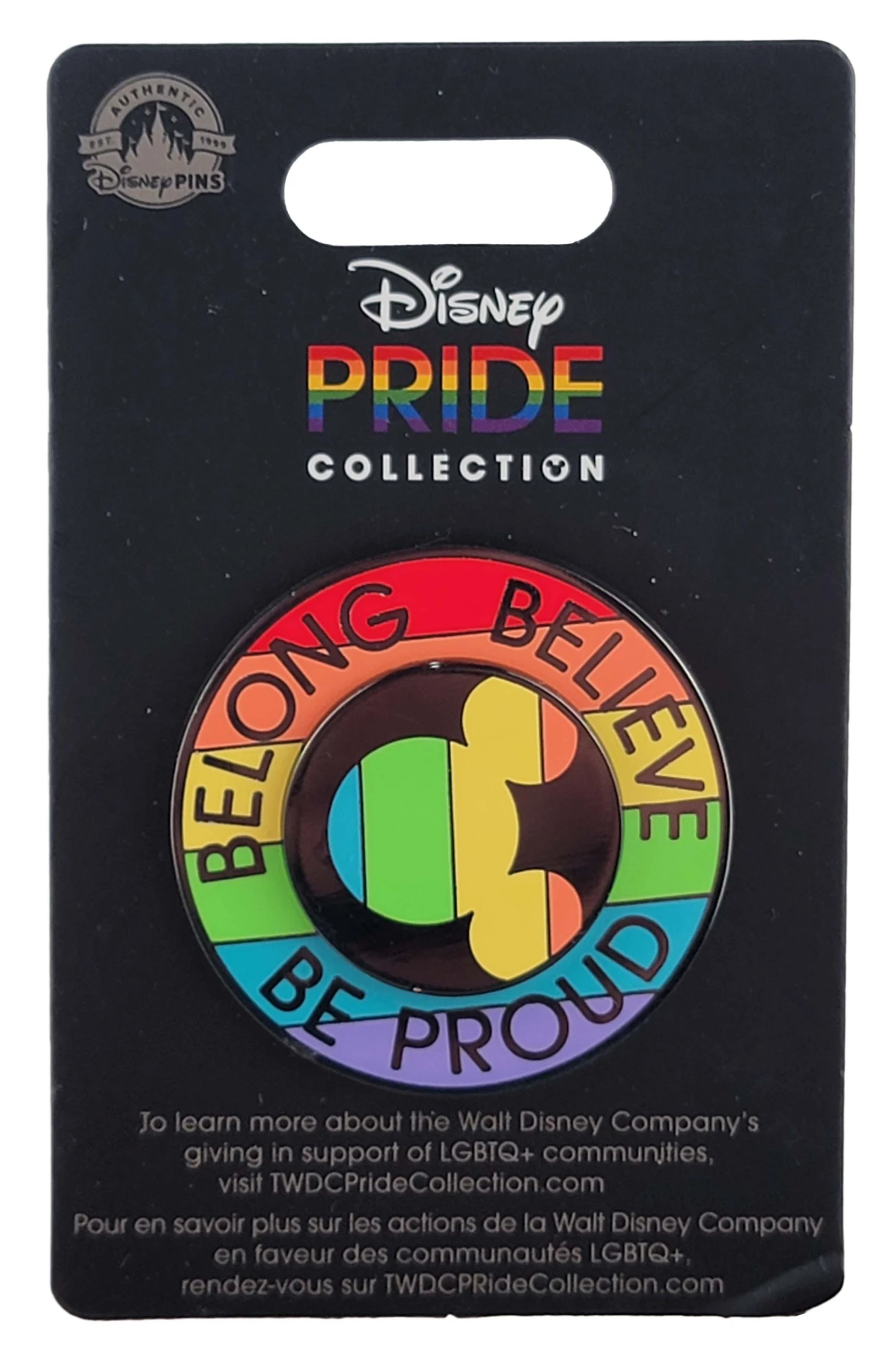 item Disney Pin - Belong, Believe and Be Proud - Rainbow 148091a