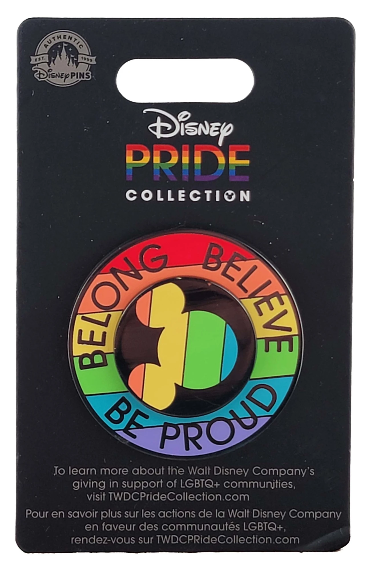 item Disney Pin - Belong, Believe and Be Proud - Rainbow 148091c