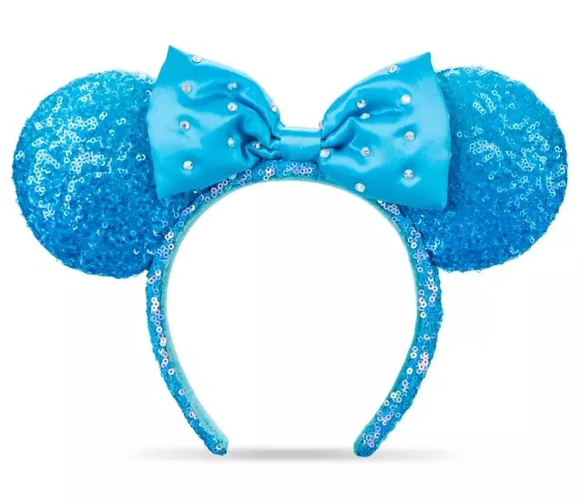 products Disney Parks - Minnie Mouse Ears Headband - Aqua Sequined