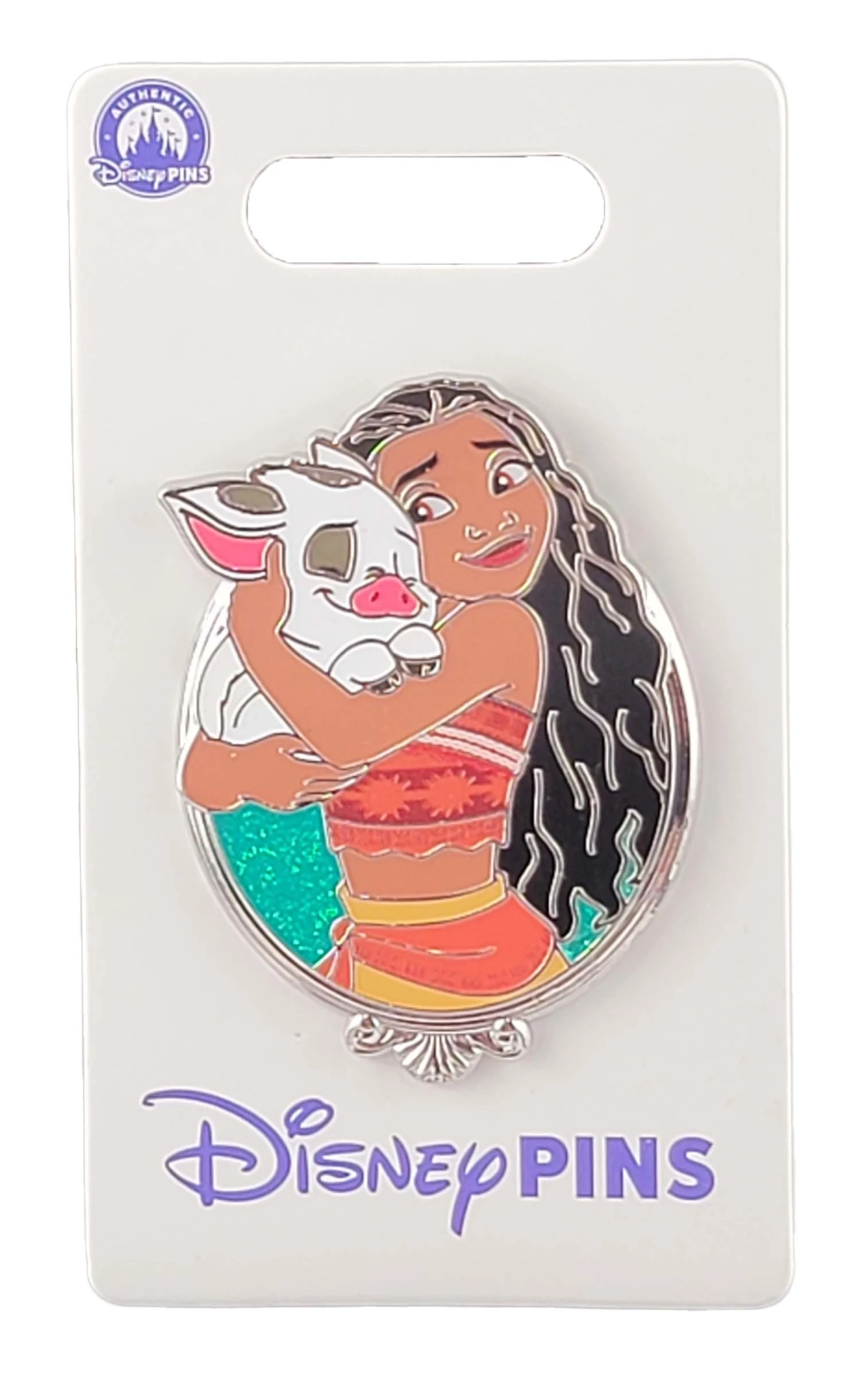 products Disney Pin - Princess Glitter Portrait Series - Moana with Pua