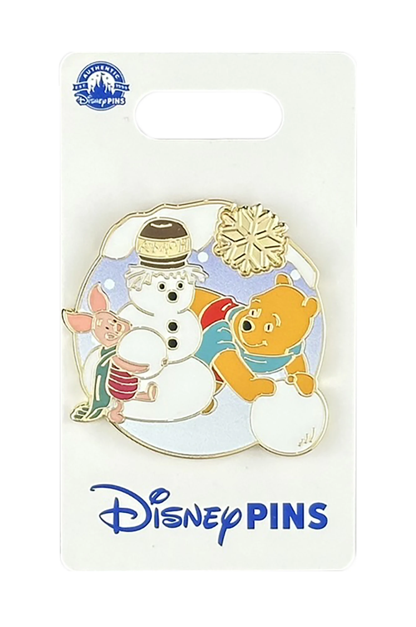 item Disney Pin - Winnie the Pooh and Piglet - Snowman - Gold Snowflake 162568