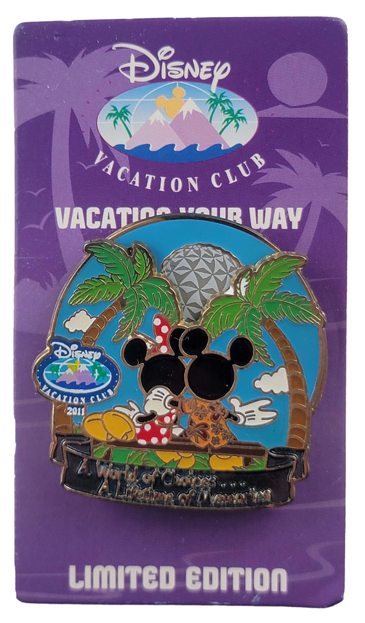 item Disney Pin - Disney Vacation Club - Minnie and Mickey - A World of Choices A Lifetime of Memories - Spinner 81336b