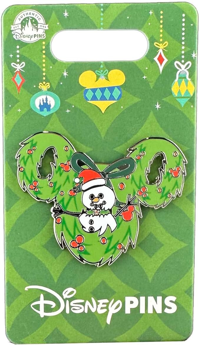 products Disney Pin - Christmas 2023 - Mickey Icon Wreath - Snowman