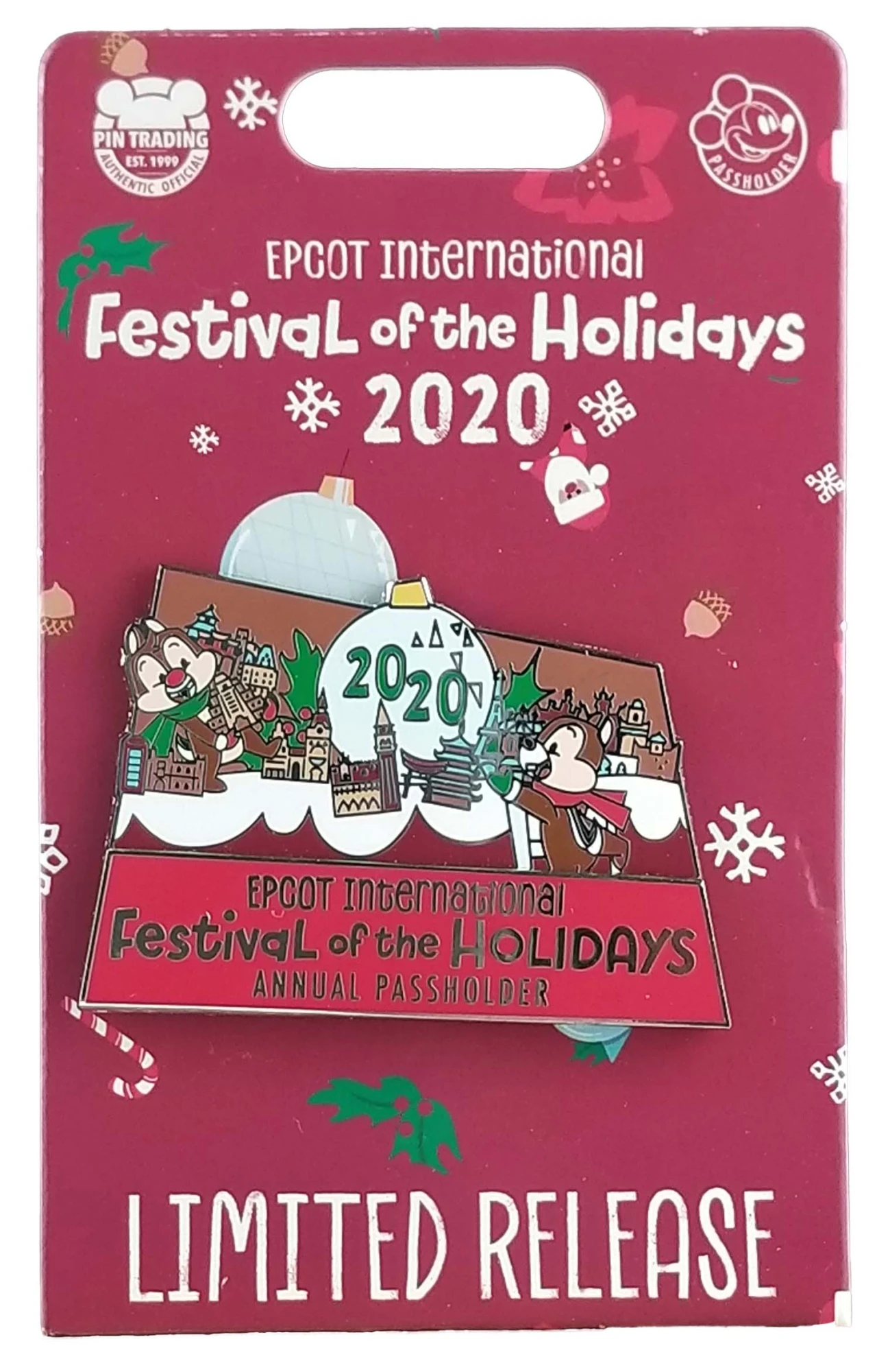 item Disney Pin - 2020 Festival of the Holidays - Passholder - Chip and Dale 143118