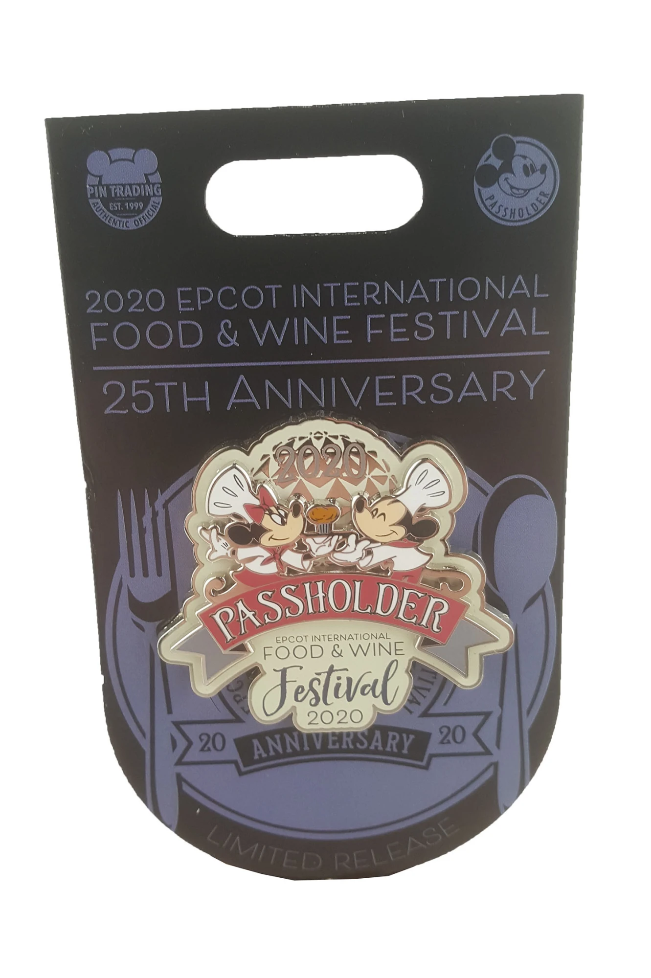 item Disney Pin - Epcot Food & Wine Festival 2020 - Passholder - Mickey and Minnie 140439