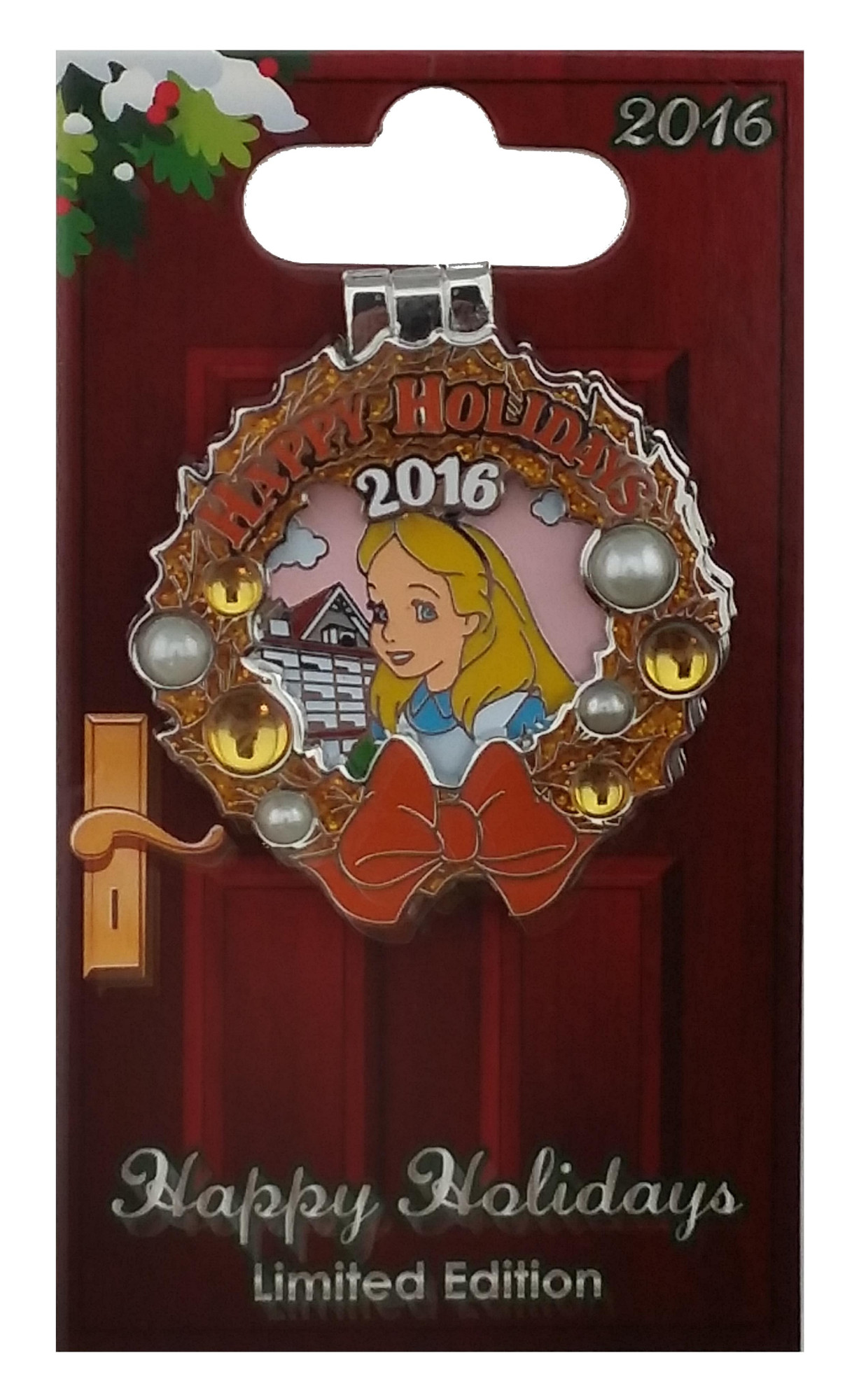 products Disney Pin - Happy Holidays 2016 Wreaths Resort - Grand Floridian - Alice