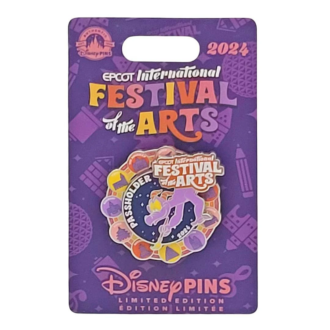 item Disney Pin - Figment - World Showcase Spinner - EPCOT International Festival of the Arts 2024 - Annual Passholder 103623aml1jpg