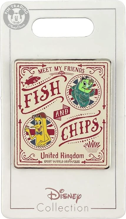 item Disney Pin - EPCOT World Showcase - United Kingdom - Meet My Friends Fish and Chips Sign 71gh5cfroxl-ac-sy741-jpg