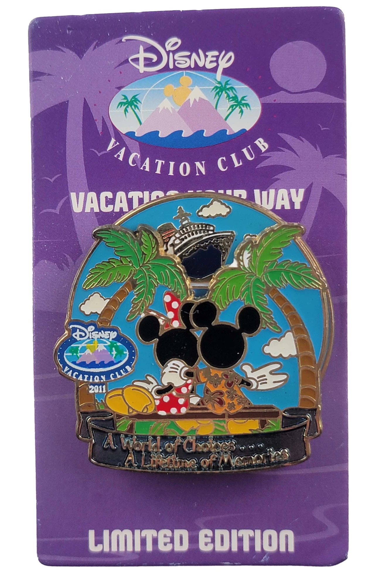 item Disney Pin - Disney Vacation Club - Minnie and Mickey - A World of Choices A Lifetime of Memories - Spinner 81336f