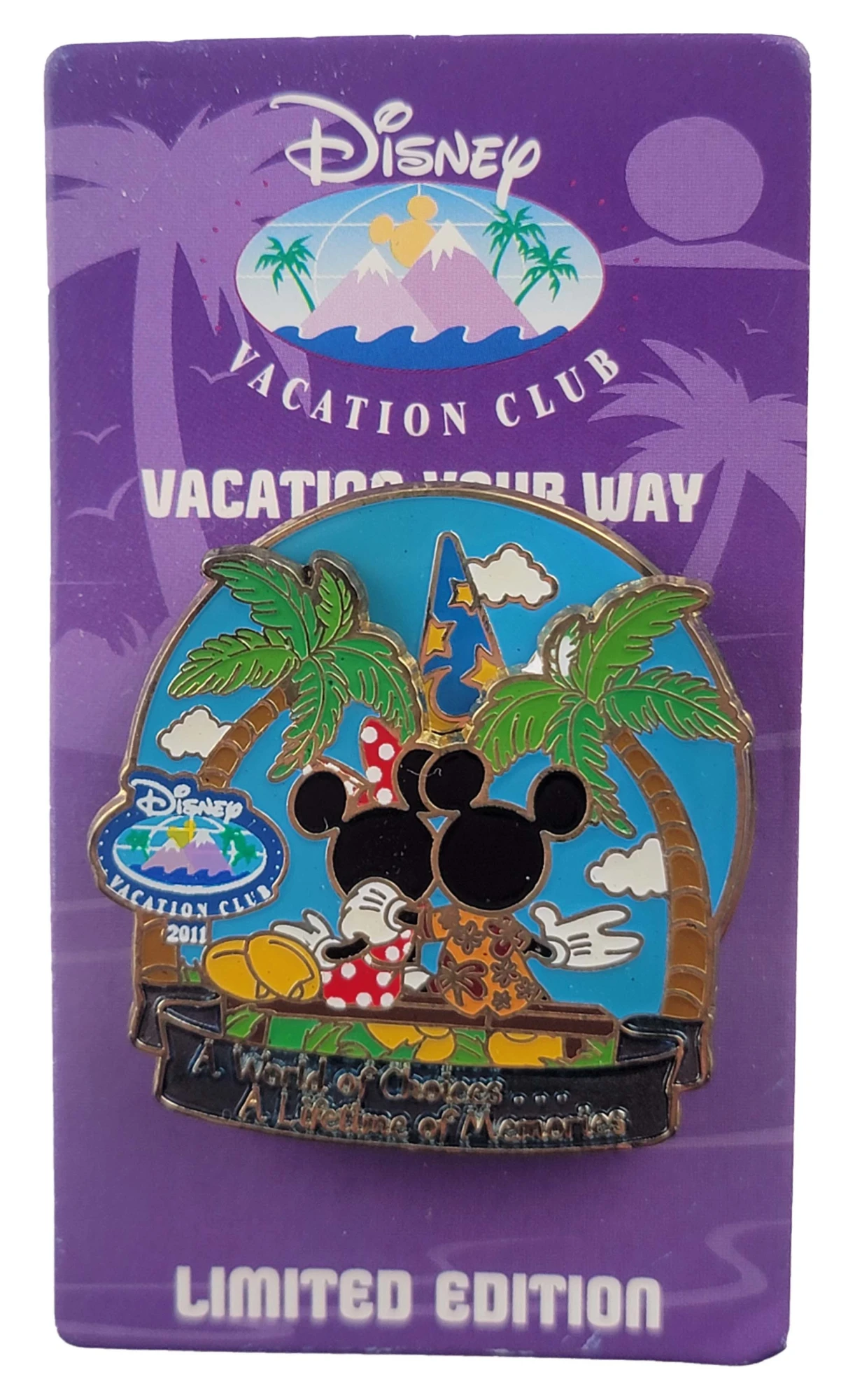item Disney Pin - Disney Vacation Club - Minnie and Mickey - A World of Choices A Lifetime of Memories - Spinner 81336a