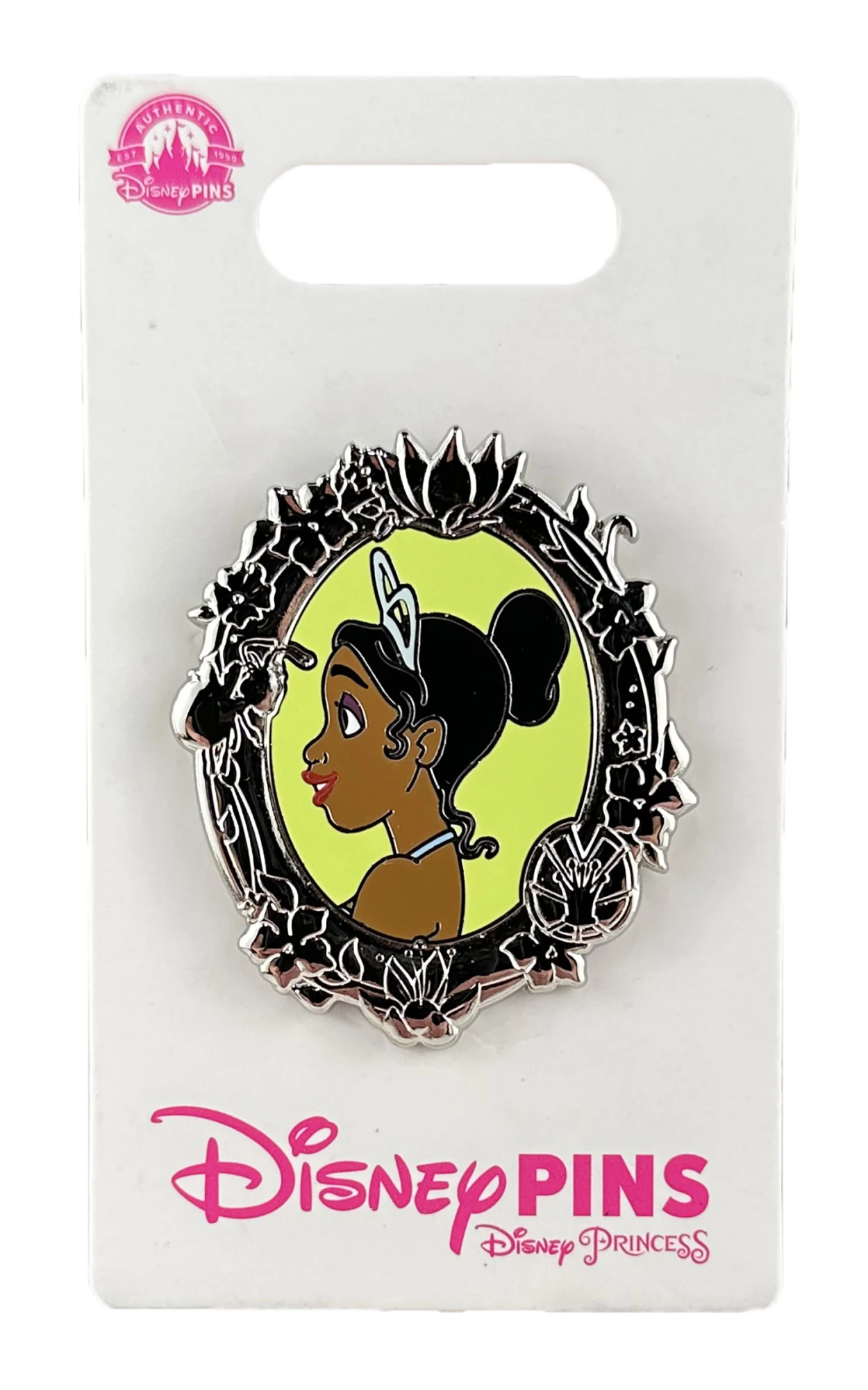 item Disney Pin - Tiana - Cameo - Side Profile - Silver Frame - Portrait - Princess and the Frog 163199