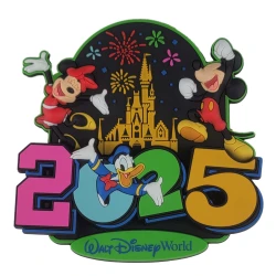 item Disney Parks Magnet - Dated 2025 - Walt Disney World - Four Parks - Mickey Mouse, Minnie, & Donald 96903 2025 Magnet a.webp