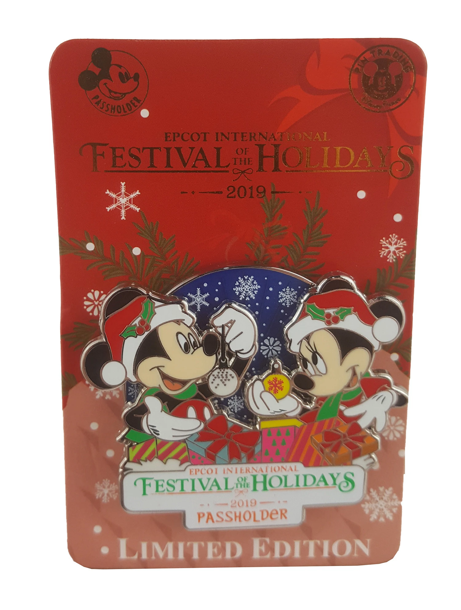 item Disney Pin - Mickey & Minnie Mouse - Epcot International Festival Of The Holidays 2019 - Passholder 138879