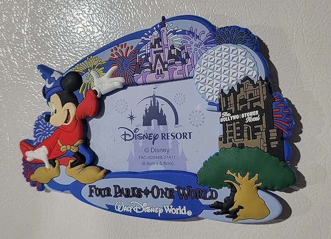 item Disney Parks Magnet - Photo Frame - Four Parks One World - Sorcerer Mickey Mouse 91YvU0cMzmL._AC_SX679_