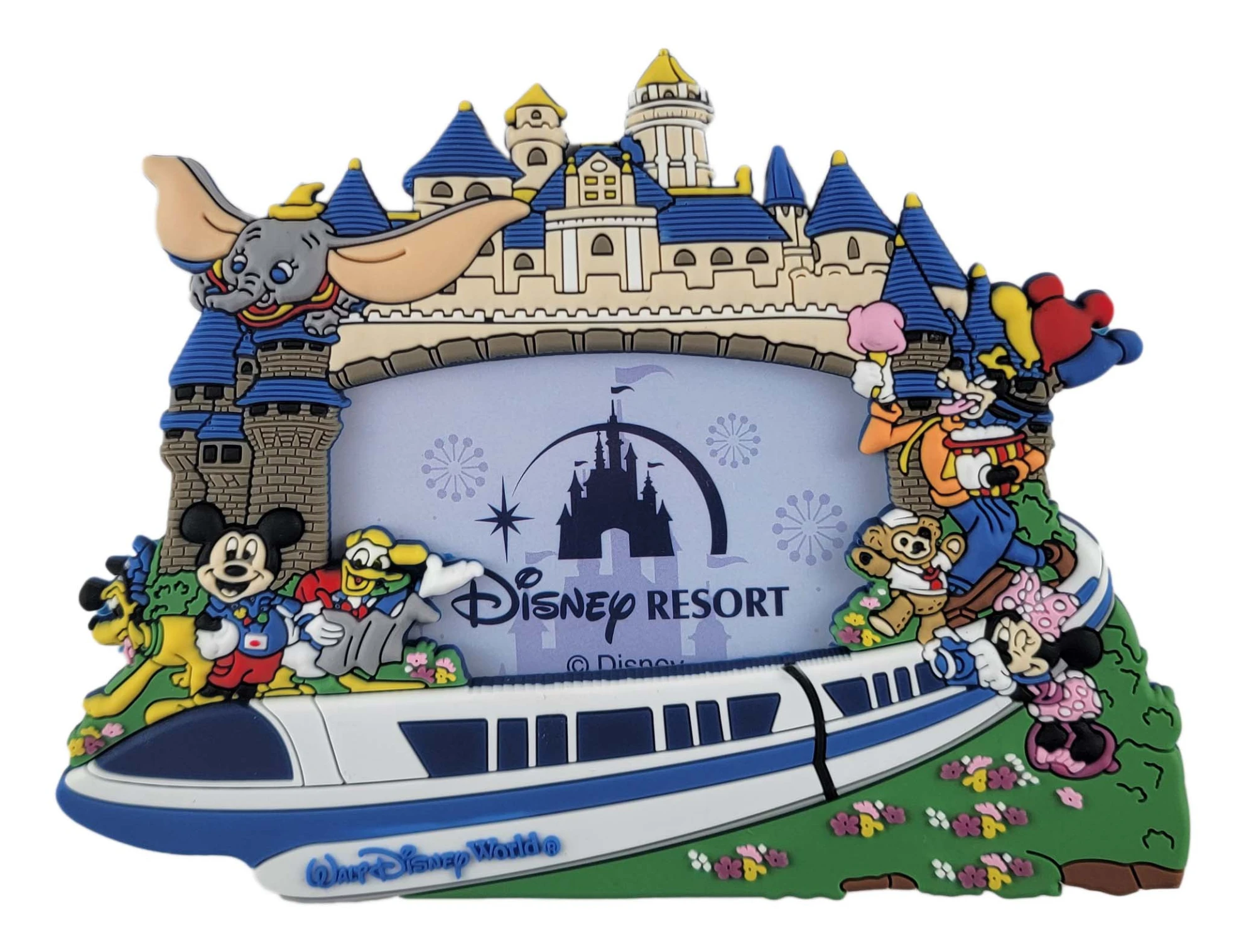 item Disney Parks - Magnetic Photo Frame - Walt Disney World - Mickey Mouse And Friends WDW Magic Kingdom Magnet Frame 1